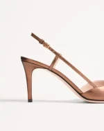 Valentino Vlogo Signature Slingback Pump In Laminated Nappa Leather 80Mm - Image 2